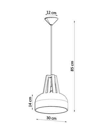 Lampa wisząca CASCO czarna/naturalne drewno (SL.0390) - Sollux