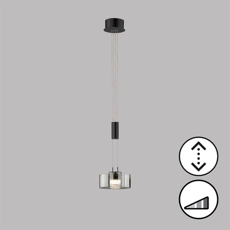 Ściemnialna czarna lampa wisząca Lavin  (61094) - Fischer&Honsel