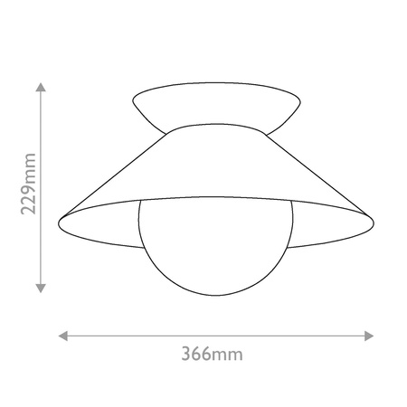 Plafon Saucer - 1 źródło światła - Postarzany mosiądz (QN-SAUCER-FM-AB-OPAL) - Quintiesse