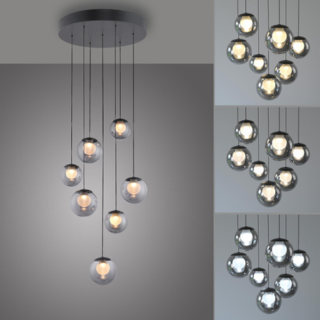 Kaskadowa lampa na pilota, z regulacją światła i wysokości SZARA (2587-15) - Paul Neuhaus