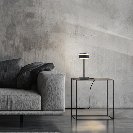 Przenośna, ładowana lampa stołowa PURE FALLING RINGS CZARNA (4503-18) - Paul Neuhaus