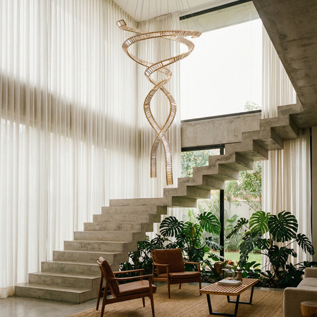 Kaskadowa duża lampa wisząca SPARK SPIRAL XXL CCT SWITCH DIMM GO (AZ6898) Azzardo