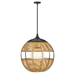 Średnia lampa wisząca na taras Maddox karmelowy beż (QN-MADDOX-P-M-BK-CAM) - Quintiesse