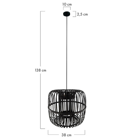 Lampa wisząca Boho bambusowa 38x38x132cm (55707-074) - DIJK