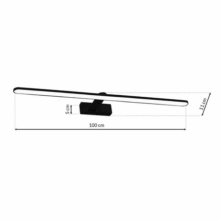 Kinkiet SPLASH BLACK 100cm 21W LED (ML5725) - Milagro
