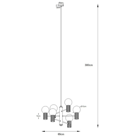 Żyrandol sześcioramienny HALO 6 biały (SL.1829) - Sollux Lighting