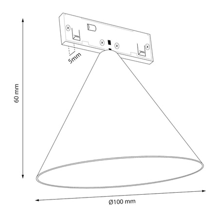 Trójkątna lampa do szyny Magnetic track cone 5mm 7W 4000K (ML2155) - Milagro