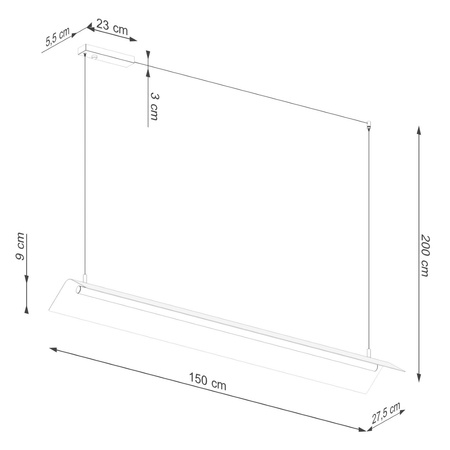 Lampa wisząca ELVA beżowa LED 3000K (TH.530) - Thoro Lighting