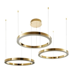 Lampa wisząca CIRCLE 40+60+80 LED złoty połysk na 1 podsufitce (DN924-40+60+80 gold) - Step into Design