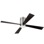 CEILING FAN CHROME MAT BROWN WOOD 15W LED (19138 Zambelis) - Zambelis