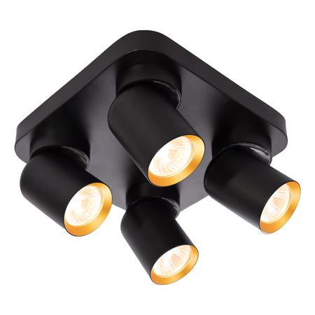 Lampa sufitowa Andy Spot 4 czarna kwadrat (ML9941) - Milagro