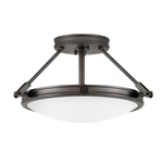 Mały półplafon Collier - 3 źródła światła - Zgaszona czerń (HK-COLLIER-SF-S-BX) - Elstead Lighting