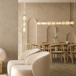 PENDANT LED LIGHT 12W 3000K METAL-GLASS,GOLD-CHAMPAGNE (23062 Zambelis) - Zambelis