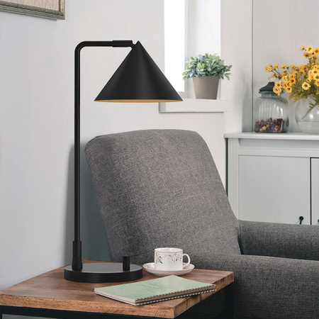Lampa stołowa Remyck - 1 źródło światła - Matowa czerń (ALM-REMYCK-TL-BK) - Elstead Lighting
