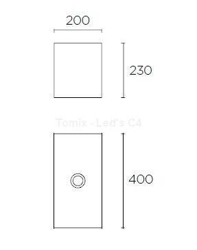 Abażur prostokąt L piasek (PAN-183-BY) - Leds-C4