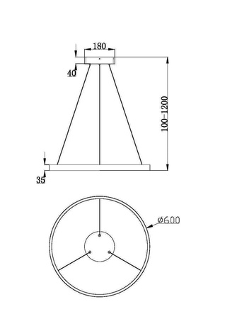 Lampa wisząca Rim Ø60 (MOD058PL-L32BS3K) - Maytoni
