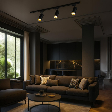 Oprawa Mica Track Czarny + Złoty 1xGU10 (ML2092) - Milagro