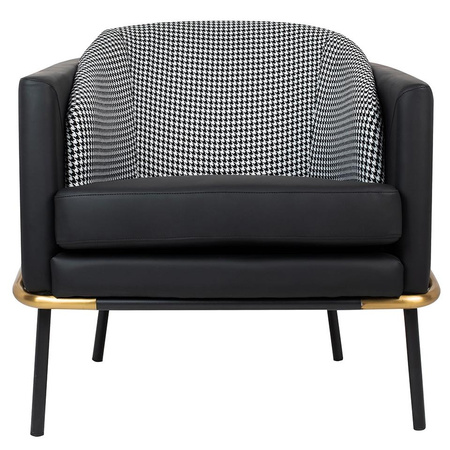 Fotel GUBI czarny - ekoskóra, metal (MSE011000330) - King Home