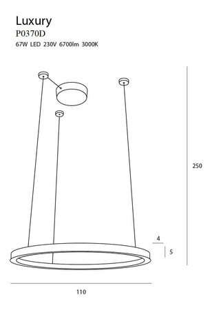 Lampa wisząca LUXURY Ø 110 cm ściemnialna (P0370D) - Maxlight