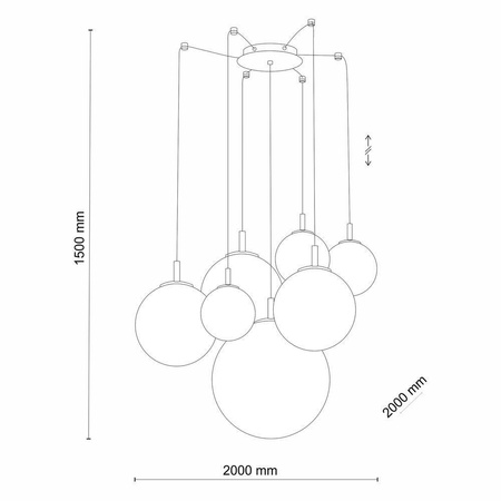 Lampa wisząca CADIX złota 7 PŁ (4608) - TK Lighting
