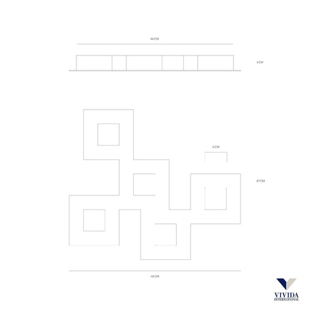 Plafon SQUARE 48 cm (0024.22) - Vivida