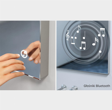 Lustro okrągłe ANDREA w ramie na skórzanym pasku - MCJ