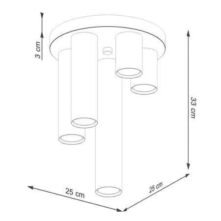 Plafon LAGOS 5P biały (SL.1465) - Sollux Lighting