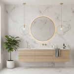 Złota lampa wisząca przy lustrze Bella 40 cm (DP0001A-400R) - Step into Design