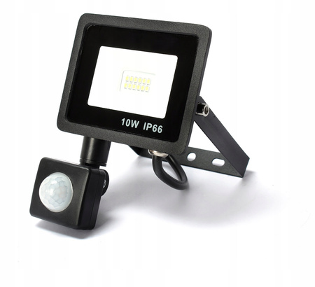 Naświetlacz LED 10W z czujnikiem ruchu halogen barwa biała neutralna 4000K - Syntron