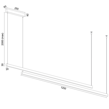 Lampa wisząca led podwójna regulowana, świecąca góra-dół MIAMI (8838) - Argon