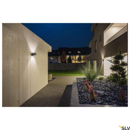 SQUARE TURN, QT14, lampa ścienna outdoor, kolor srebrnoszary, maks. 42W, IP44 (1000335) - SLV
