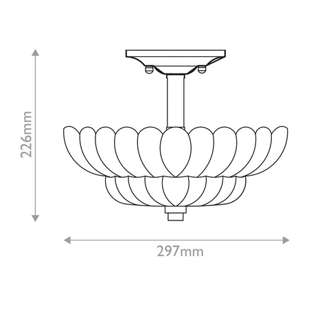 Półplafon Whitecap - 3 źródła światła - Kakaowy brąz (QZ-WHITECAP-SF-S) - Elstead Lighting