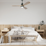PENDANT FAN BLACK NATURAL WOOD LED 15W (19141 Zambelis) - Zambelis