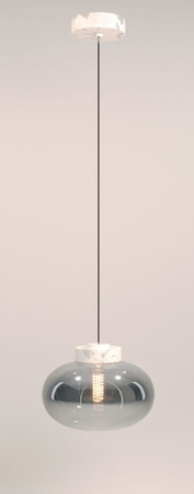 Lampa wisząca MOONSTONE biały marmur + szkło dymione (P0517) - MAXLIGHT