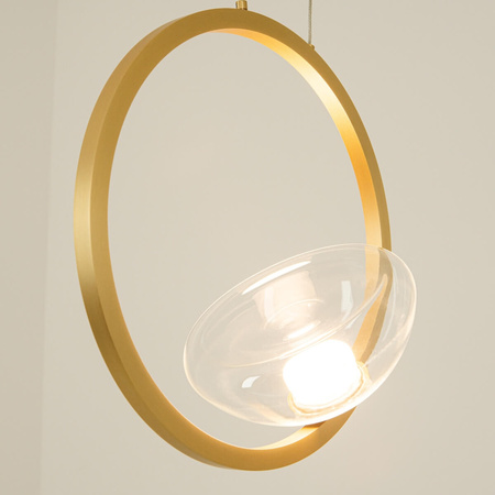 PENDANT LED LIGHT 7W 3000K ALUMINIUM-GLASS GOLD (23028 Zambelis) - Zambelis