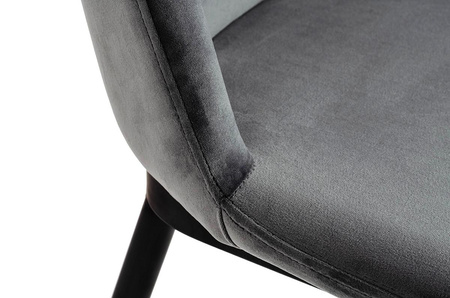 Krzesło DIEGO ciemny szary - welur, podstawa czarno złota (KH1201100122.DKGREY) - King Home