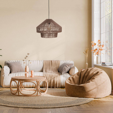 Lampa wisząca Boho jutowa 41x41x128cm (104666) - DIJK