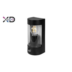 Kinkiet z czujnikiem ruchu, E27 LED IP44 PC czarny PIR (XD-QA101B) - Xudo