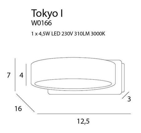 Kinkiet Tokyo I kolor biały (W0166) Maxlight
