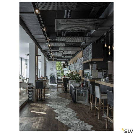 BIMA 2, spot do szyny wysokonapięciowej 1-fazowej, dwupunktowy, QPAR51, czarny mat, maks. 50W, z adapterem 1-fazowym (143430) - SLV