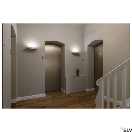 PLASTRA 102 CURVE, lampa ścienna, biały gips, QT-DE12, maks. 100 W (148012) - SLV