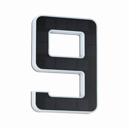 Outdoor Solar numer domu 9 3000K IP44 Wymienny akumulator (PL79850) - PAULMANN