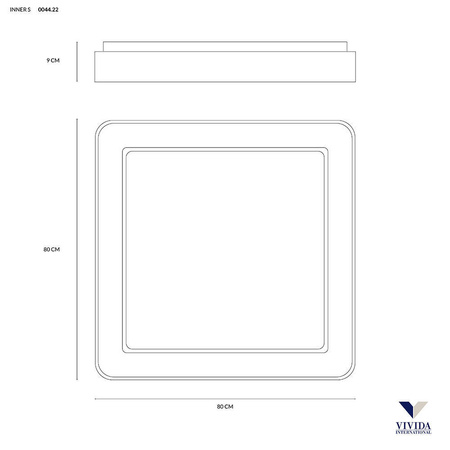 Plafon lub kinkiet INNER S 80 cm Kol. Biały (0044.22.BI) - Vivida