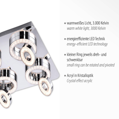 TIM LAMPA SUFITOWA CHROM (14522-17) - Paul Neuhaus
