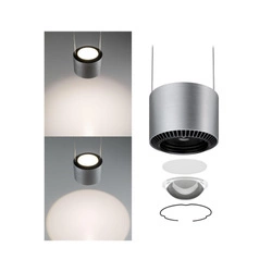 Aldan II lampa wisząca ściemnialna  LED 1x5W czarny/alu-szczotkowane 230V aluminium (PL79786) - PAULMANN