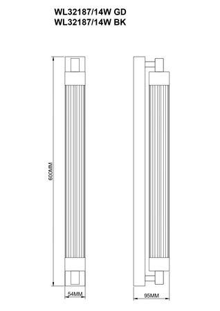 KALIA KINKIET ZŁOTY/GOLD (WL32187/14W/GD) - Zuma Line