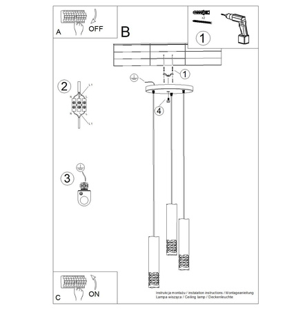 Lampa wisząca LIRO 3P biały (SL.1694) - Sollux Lighting