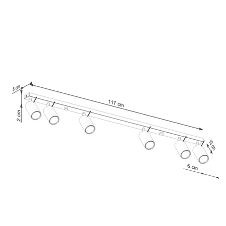Plafon RING 6L zielony oliwkowy (SL.1505) - Sollux Lighting