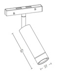 MAGNETIC SPOT 7W 4000K WHITE DALI DIMMABLE (20404 Zambelis) - Zambelis