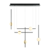 PENDANT LIGHT 8W ALUMINIUM-METAL-ACRYLIC BLACK&GOLD (2001 Zambelis) - Zambelis